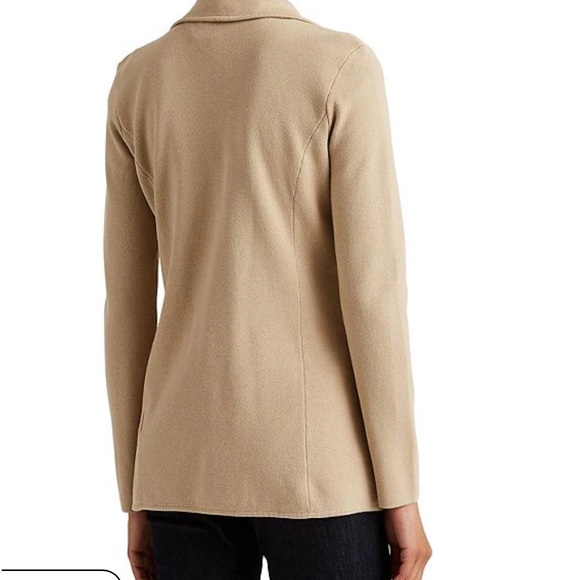 Ralph Lauren notch lapel black label beige knit blazer size xL office classic - Picture 3 of 12